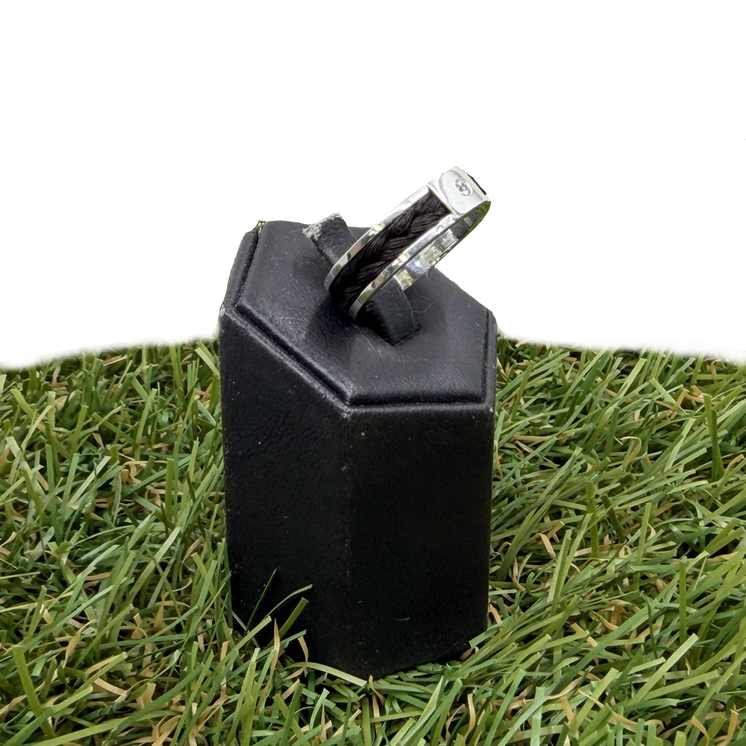 Aviiso sieraden met paardenhaar Sterling Zilveren Ring met Zirkonia