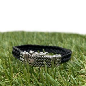 Aviiso armband met paardenhaar Sterling Zilver Massief Slot Weave met 16 Strengen Vlecht
