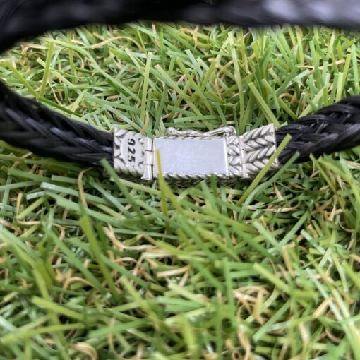 Aviiso armband met paardenhaar Sterling Zilver Massief Slot Weave met 16 Strengen Vlecht