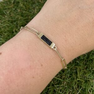 Aviiso 14 Karaat Gouden Jasseron en Paperclip Armband met Paardenhaar Bedel