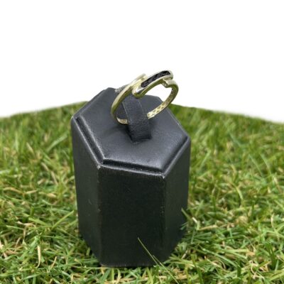 Aviiso 14 karaat gouden paardenhaarring diagonaal met kabelvlecht zij