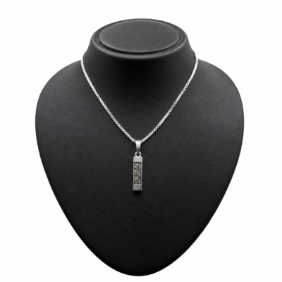 Aviiso Sterling Zilveren Hanger Recht met As aan Venetiaans Collier