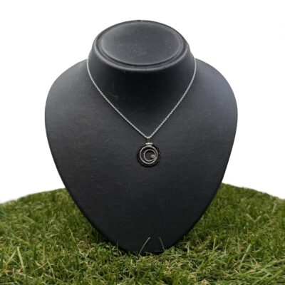 Aviiso Sterling Zilveren Hanger aan Ankercollier | Cirkel, Cirkel Pareldraad, Cirkel met Paardenhaar en Zetkastje met Zirkonia